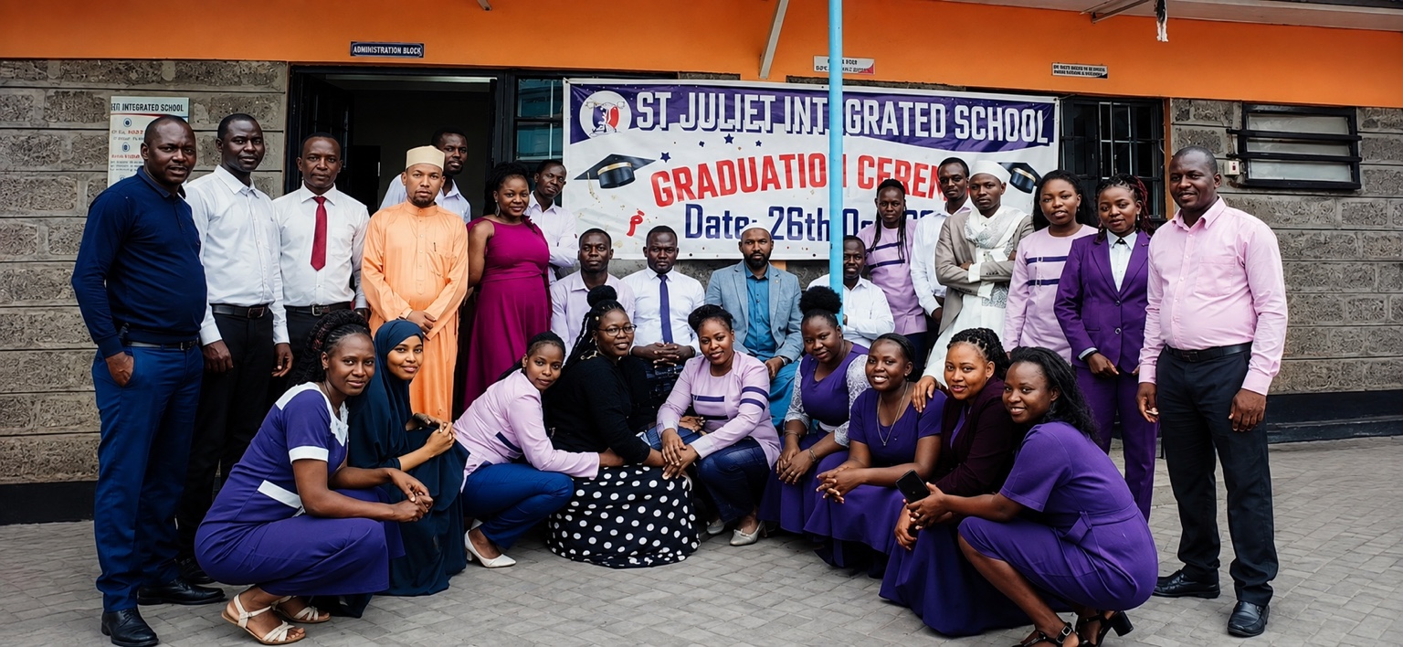 The St. Juliet Integrated School staff team gathered together